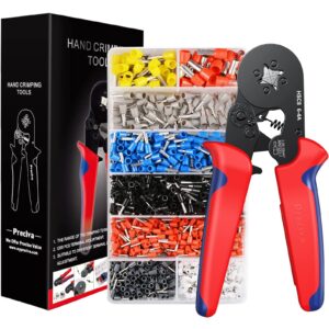 Preciva 圧着ペンチツールセット フェルール圧着工具 0.25-10mm²調整可能 1200 PCS フェルール端子付き