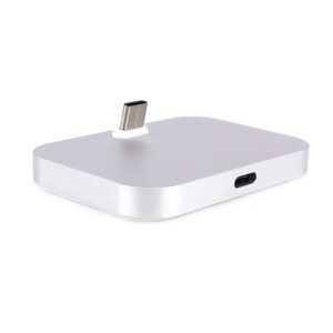 Yeebline Type C チャージャードック [アルミ合金] USB Type-C充電器スタンド クレードル充電ステーション iPhone 15シリーズ、Nexus 6P/5X、OnePlus 3T/3/2、その他のUSB-Cデバイスに対応 (シルバーアルミニウム)