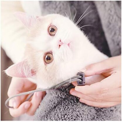 MuYaoPet  ペット猫寝袋 抱っこ用エプロン ポケット 猫 ニャンコ 小型犬 キャリア 抱っこ紐 カンガルーポケット ペットスリング 毛粘着防止 暖かい ブランケット 防寒対策 (S, 灰) - 画像 (2)