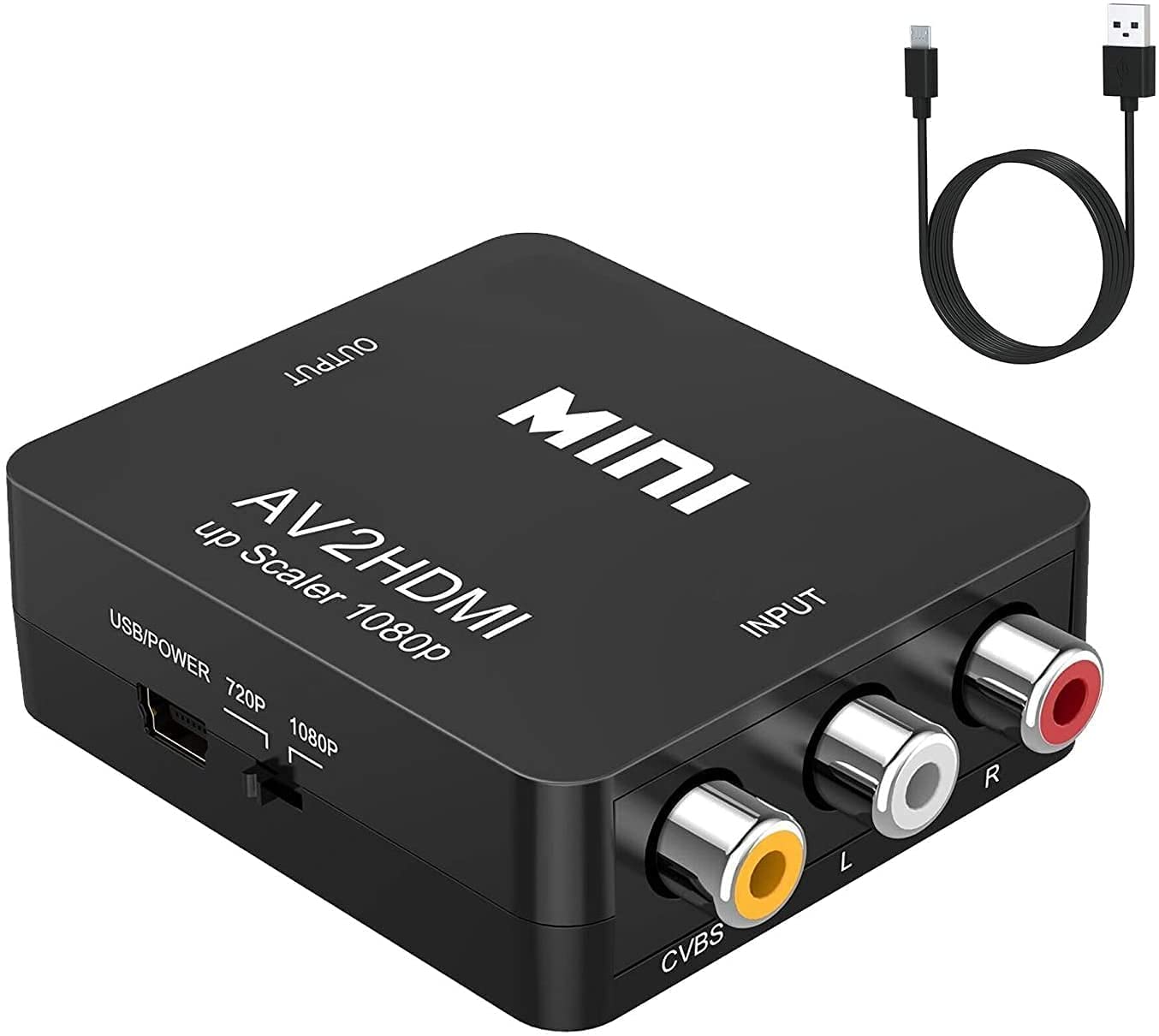 MICVISTA RCA to HDMI 変換コンバーター AV to HDMI 変換器 USBケーブル付きhdmiをサポートする旧式テレビネットワークセットトップボックス Xbox PS4 カーナビなど対応