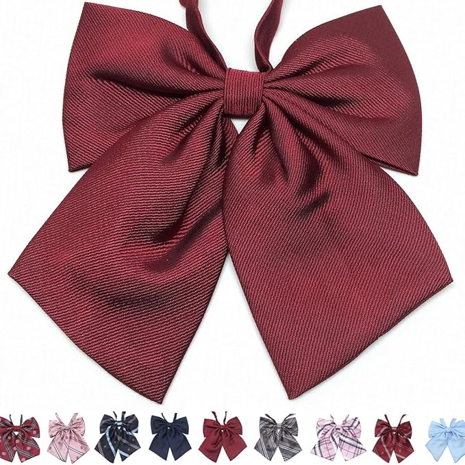 制服 リボン/上質 大きめ ふんわり ボリューム/無地 赤